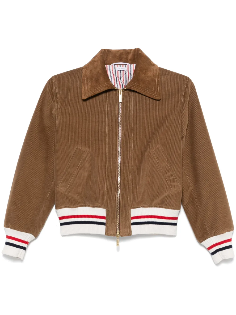 

Вельветовый бомбер THOM BROWNE, коричневый