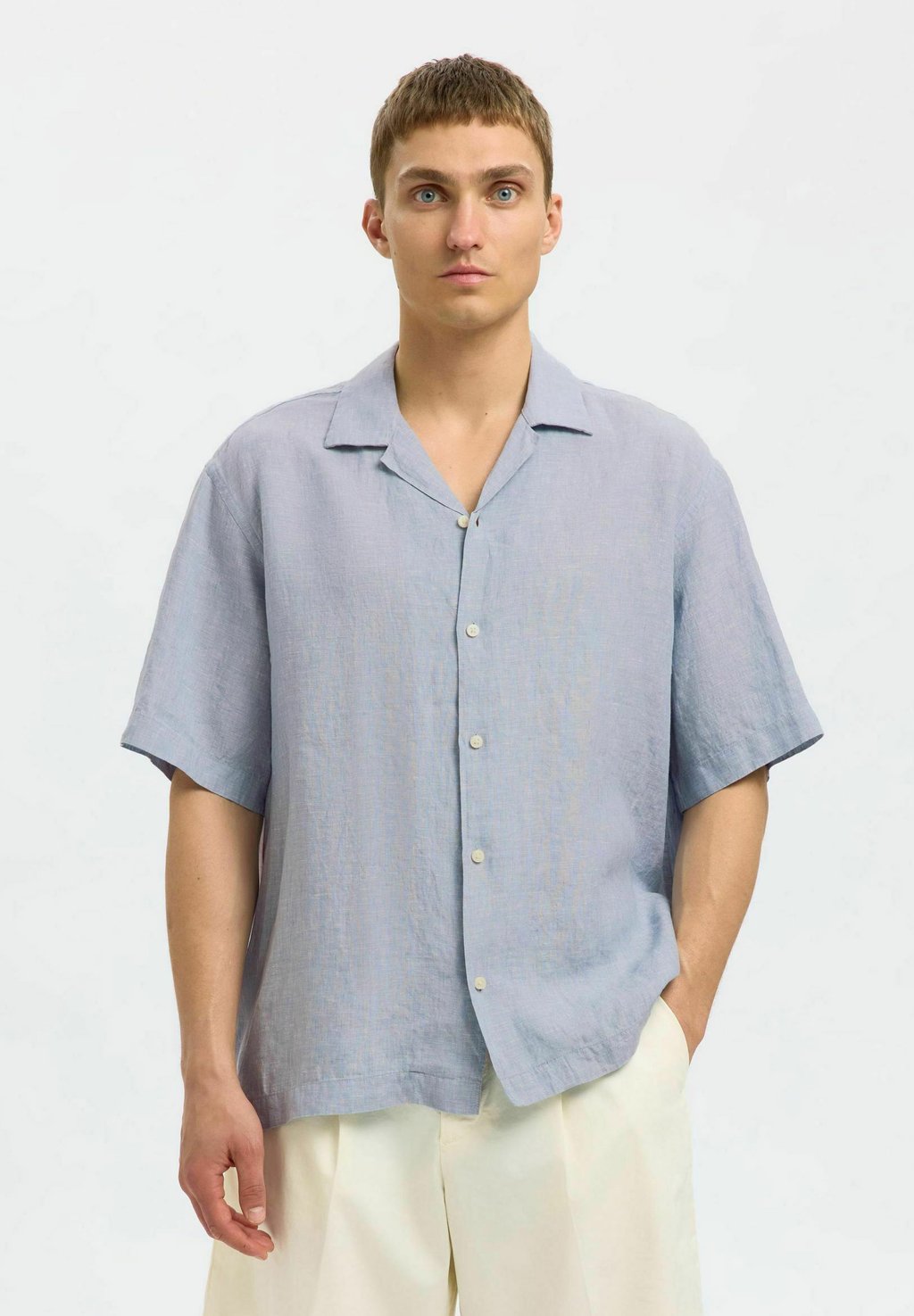 

Рубашка RELAXKYLIAN MIX SS RESORT Selected Homme, Blue Fog