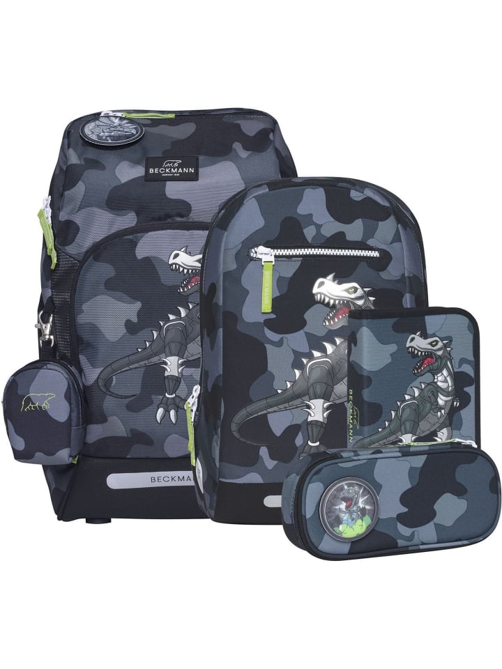 

BECKMANN Школьный рюкзак Active Air FLX, 5 предметов, камуфляж Rex, черный