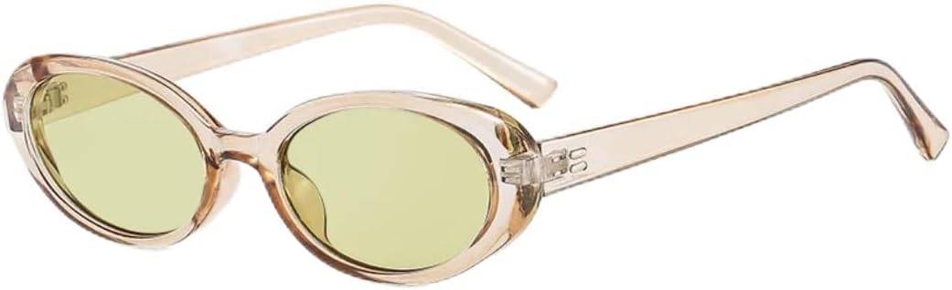 

Солнцезащитные очки с защитой UV400 | Маленькие овальные линзы конфетного цвета | для женщин и мужчин, для занятий спортом на открытом воздухе и вождения DSVIGF, Champagne Green