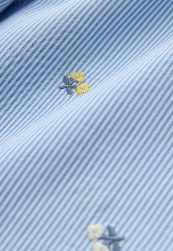 Широкие брюки-пулон Next, Embroidered Ditsy Blue White Stripe — фото 3