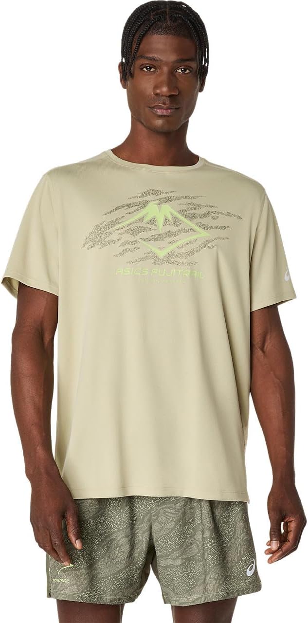 

Мужская футболка с коротким рукавом и логотипом Asics (Asics) для бега, хаки