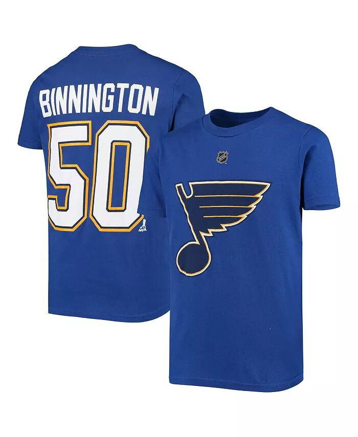 

Футболка с именем и номером игрока Big Boys Jordan Binnington Royal St. Louis Blues Outerstuff