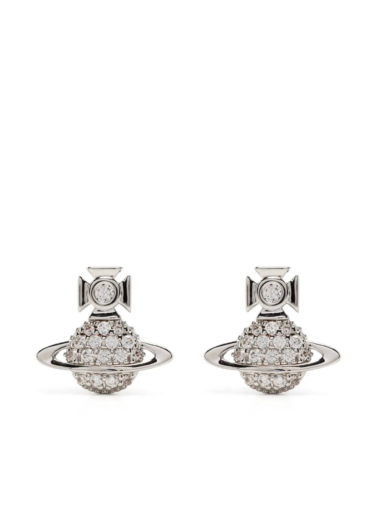 

Vivienne Westwood серьги-гвоздики Orb с кристаллами, серебряный