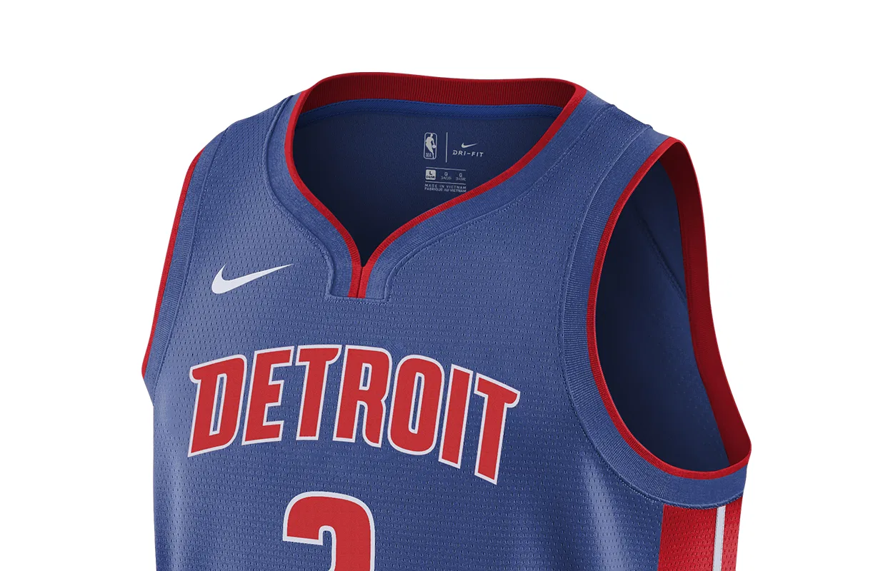 Майка баскетбольная Nike NBA Piston Home синяя — фото 4