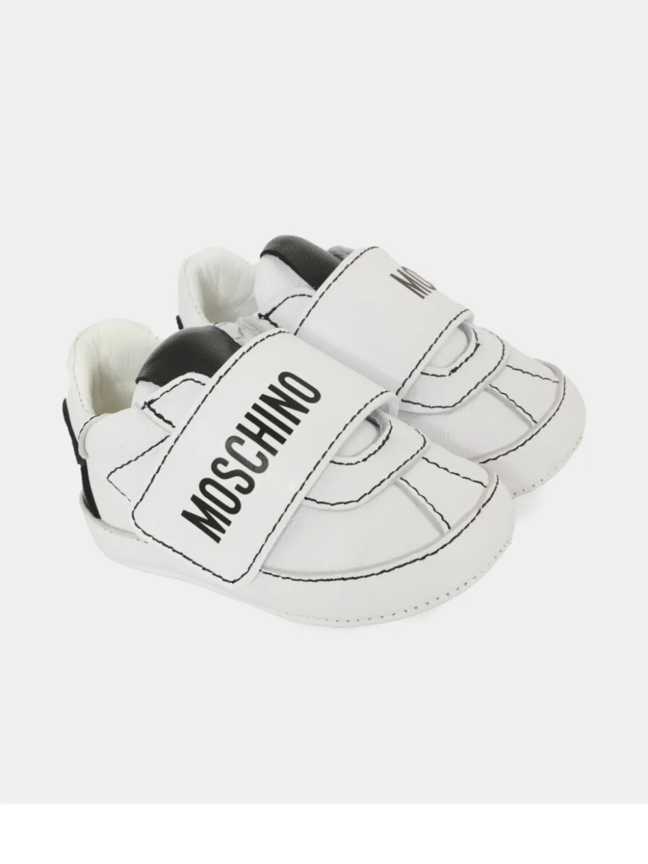 

Кожаные кроссовки Moschino Kids с логотипом, белый