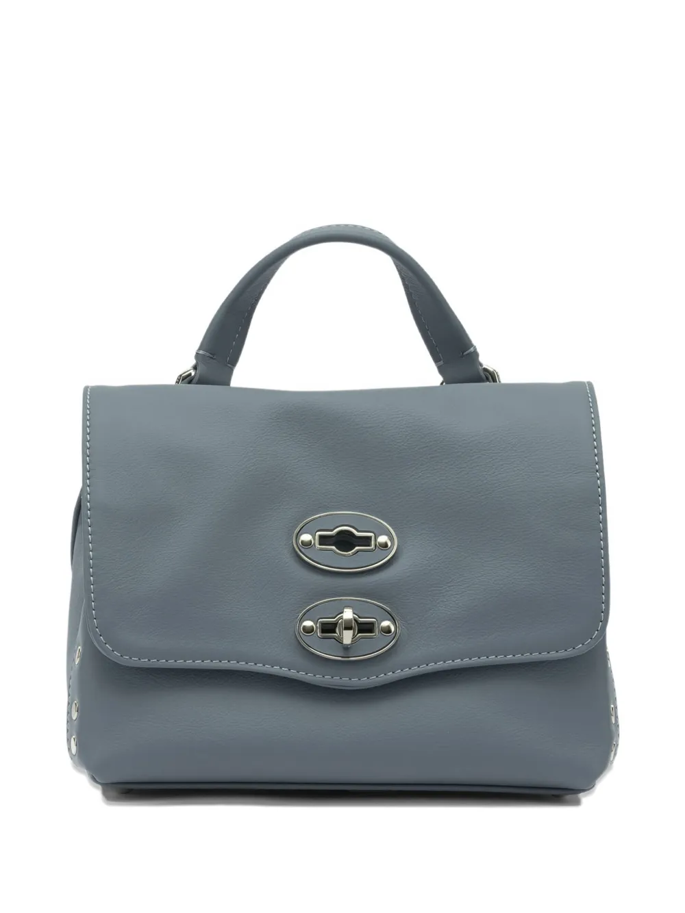 

Сумка-тоут Baby Postina из кожи с украшенной заклепками застежкой Zanellato, синий