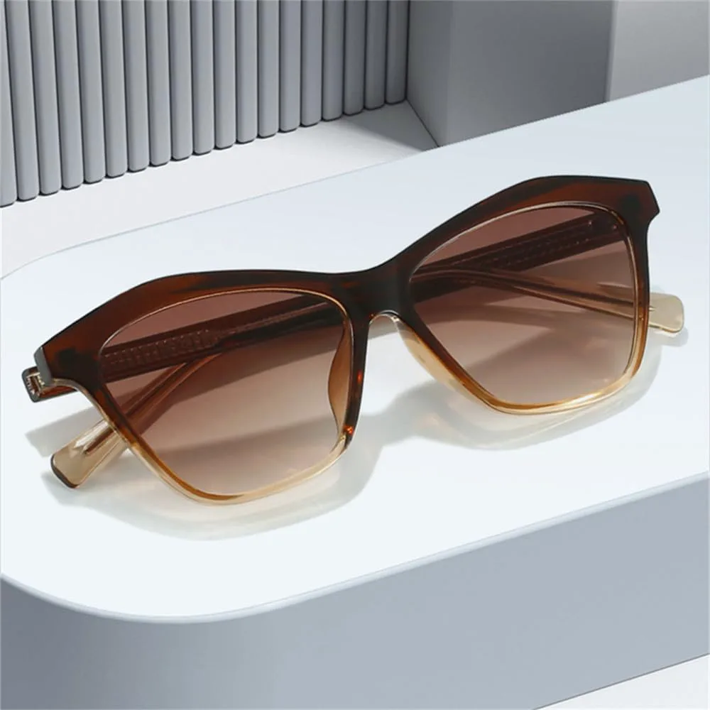 

Солнцезащитные очки Polygon Cat Eye для женщин, ретро-градиентные, с защитой от УФ-излучения UV400; солнцезащитные очки для мужчин, двухцветные generic, C1-12052