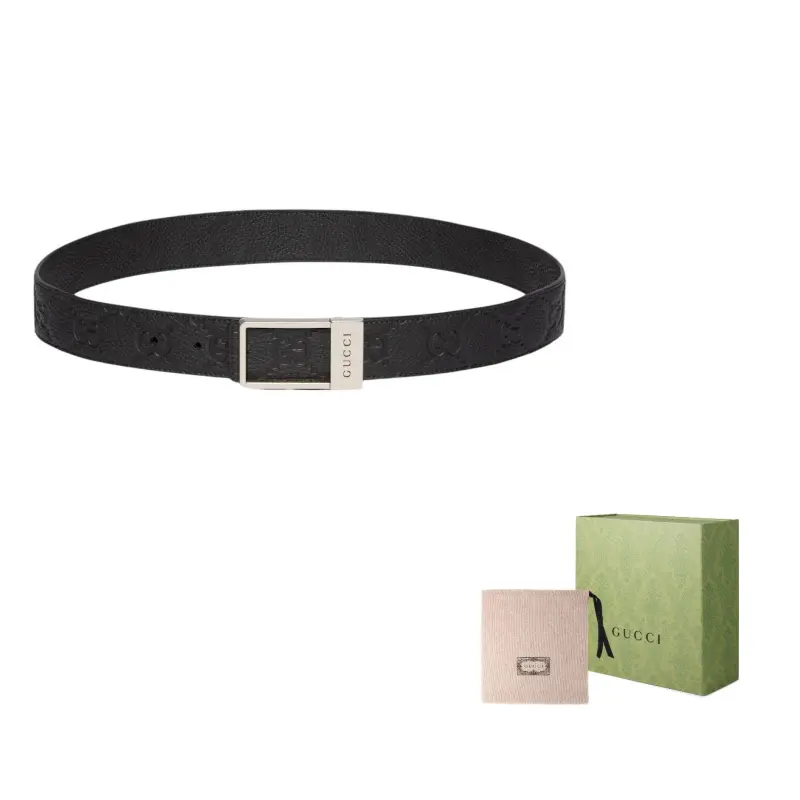 

GUCCI Ремень реверсивный с прямоугольной пряжкой, Black