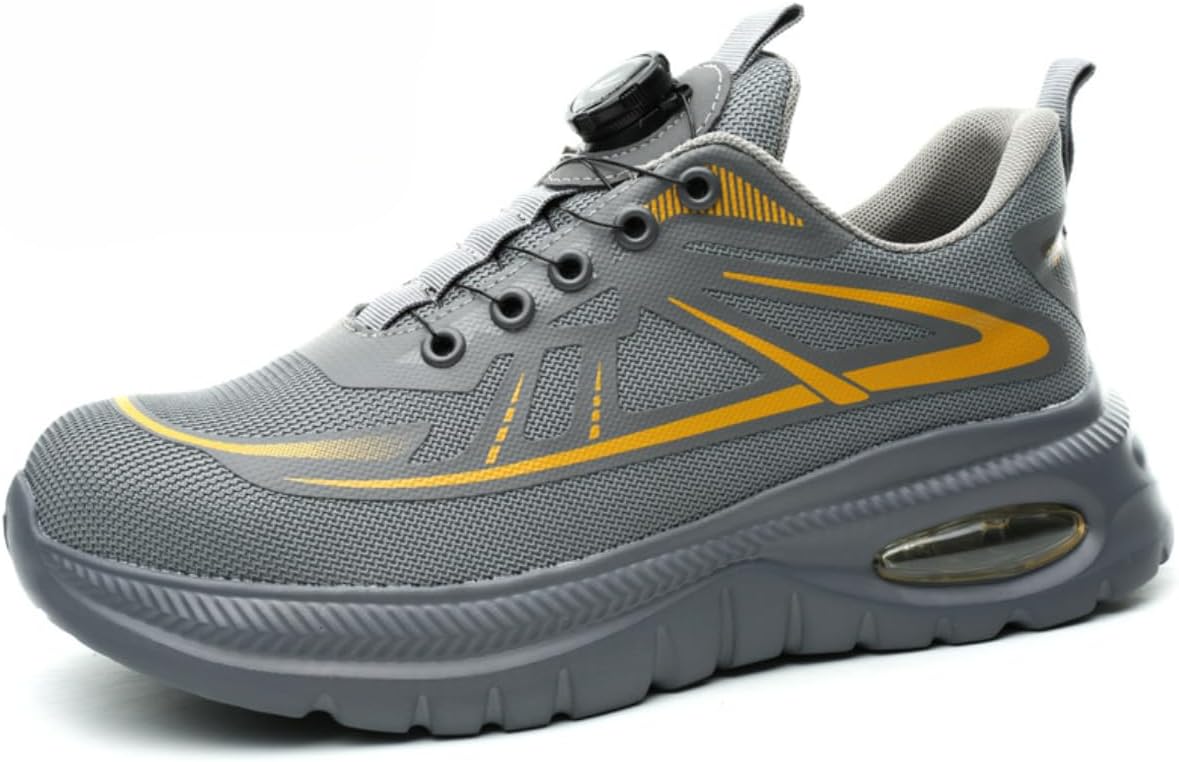 

Мужские повседневные кроссовки на шнуровке низкие, для безопасной ходьбы, бега, тенниса, тренировок в спортзале, джоггинга, модные, с антискользящей подошвой Qacksv, серый