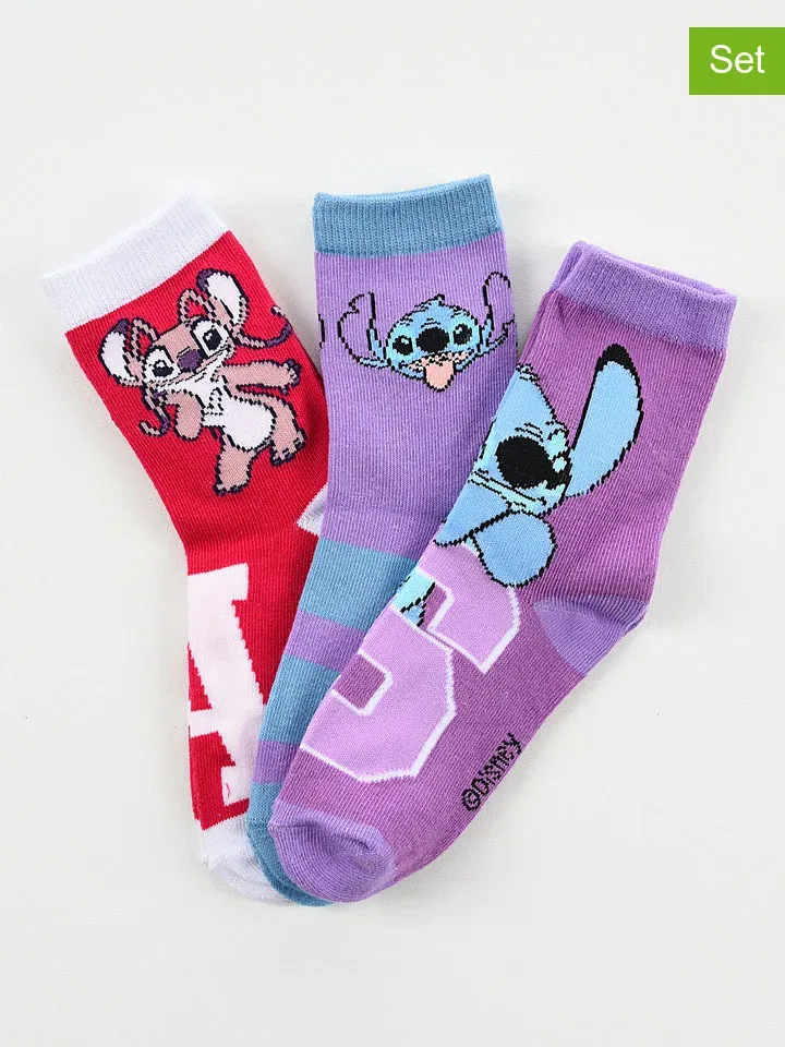 Носки 3-комплект Lilo & Stitch, разноцветные
