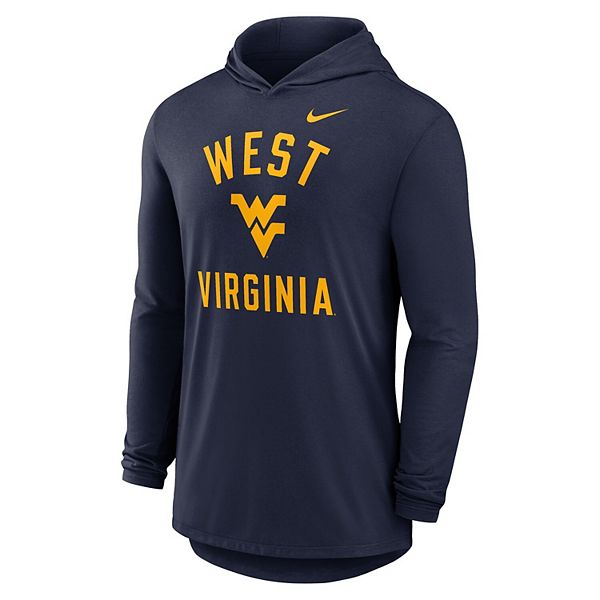 Мужская худи с длинным рукавом navy west virginia mountaineers classic arch tri-blend Nike — фото 3
