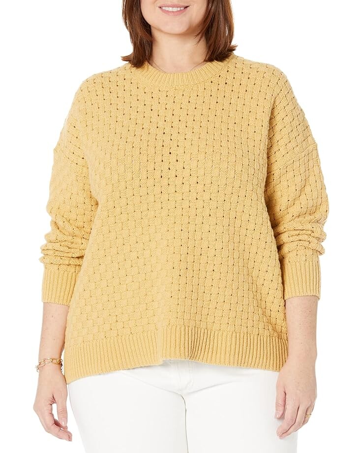 

Свитер Madewell Plus Basket Weave Bali Pullover, цвет Autumn Gold