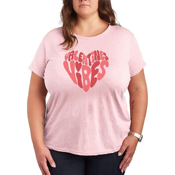 

Футболка с принтом Valentine's Vibes для женщин Plus size Licensed Character, Heather Pink, Розовый, Футболка с принтом Valentine's Vibes для женщин Plus size Licensed Character, Heather Pink