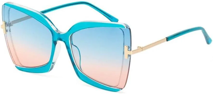 

2027 - Большие солнцезащитные очки для женщин, винтажные квадратные солнцезащитные очки для женщин, модные очки с защитой от УФ-излучения UV400 MTZJH, One Color