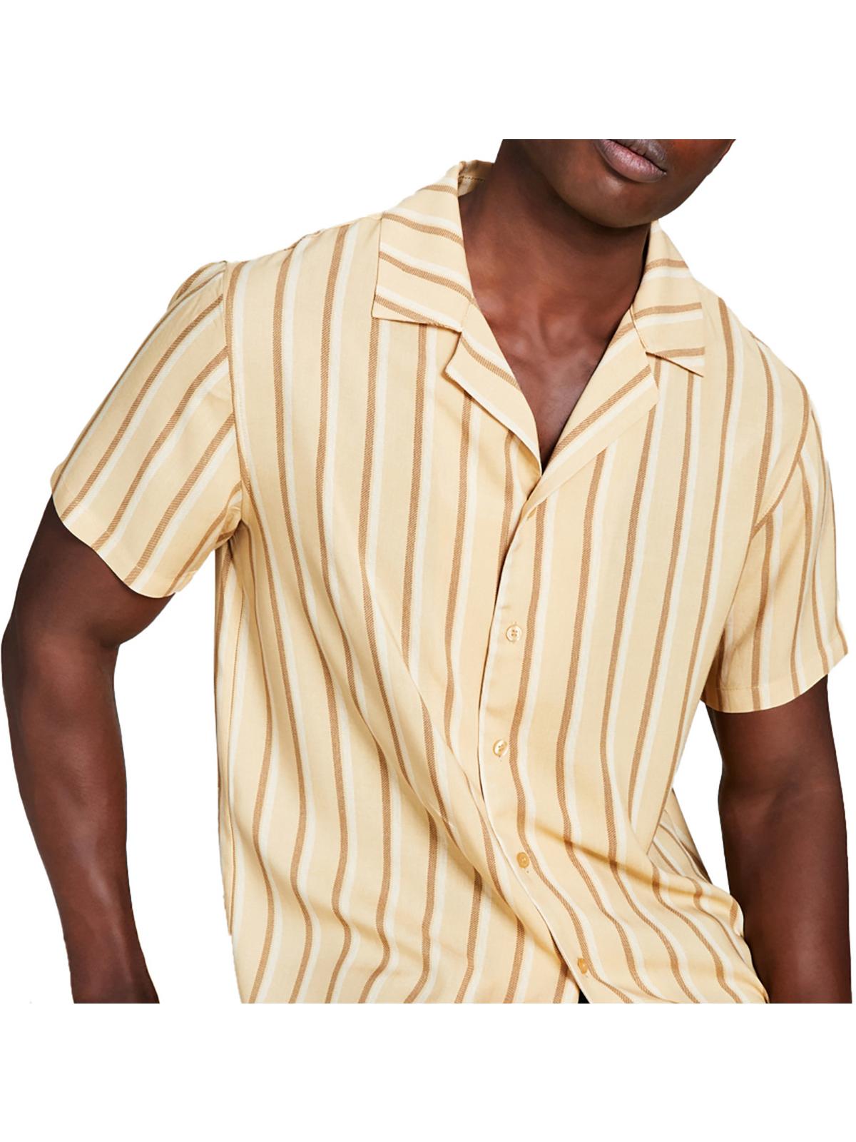 

Мужская тканая полосатая рубашка на пуговицах And Now This, цвет sand brown stripe