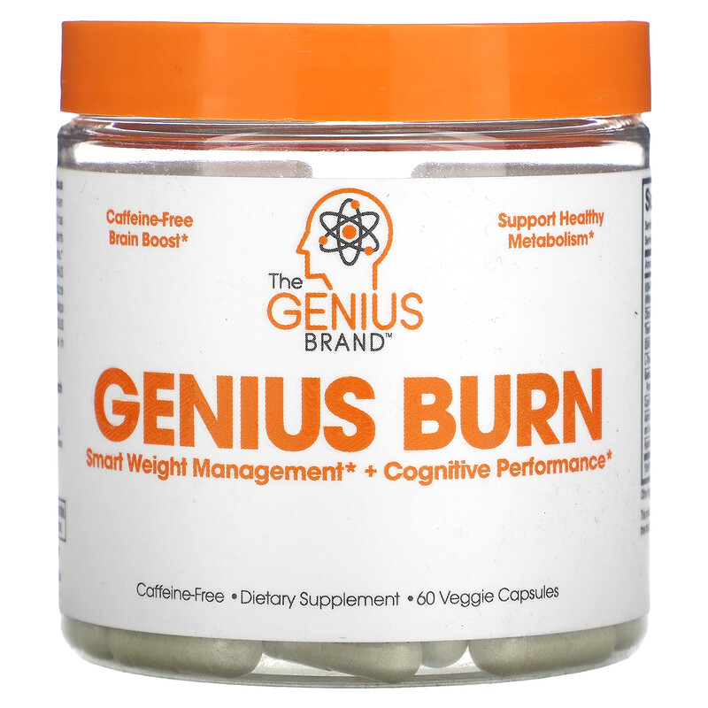 

The Genius Brand, Genius Burn, без кофеина, 60 растительных капсул