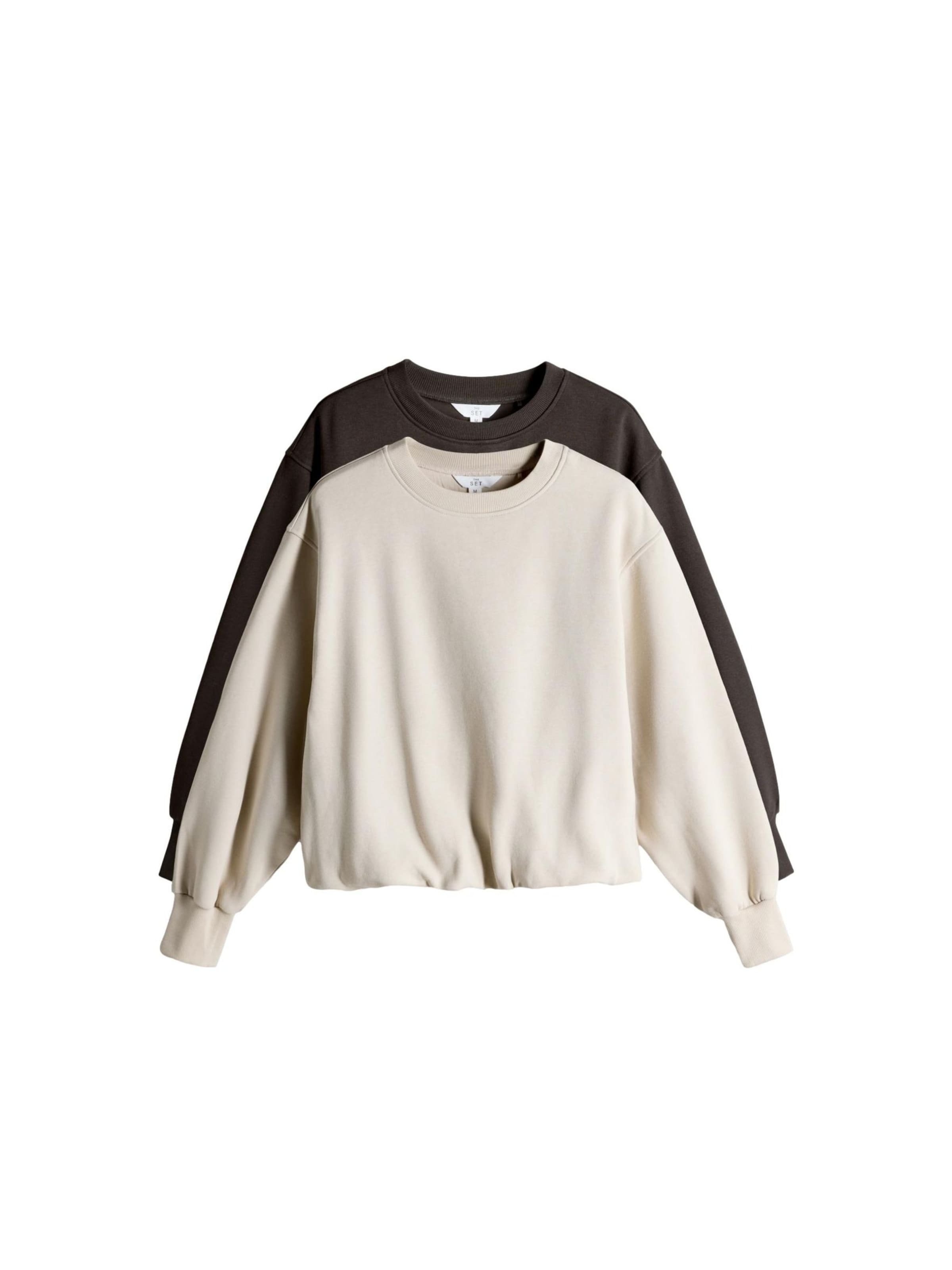 

The Set Свитшот в светло-бежевом и шоколадном цветах