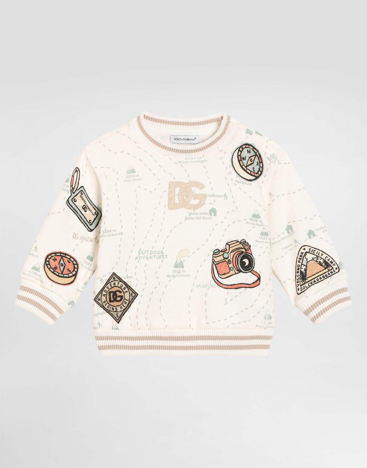 

Увеличенное худи с принтом карты DOLCE & GABBANA, мультиколор