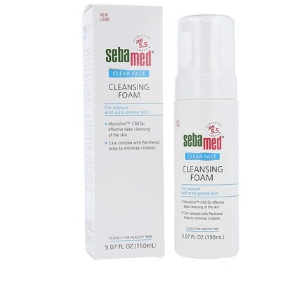 

Очищающая пенка для лица Clear Face Ph 5,5 для кожи, склонной к акне. Нежное средство для глубокого очищения пор с провитамином B5. 5,0 унций жидкости., Sebamed