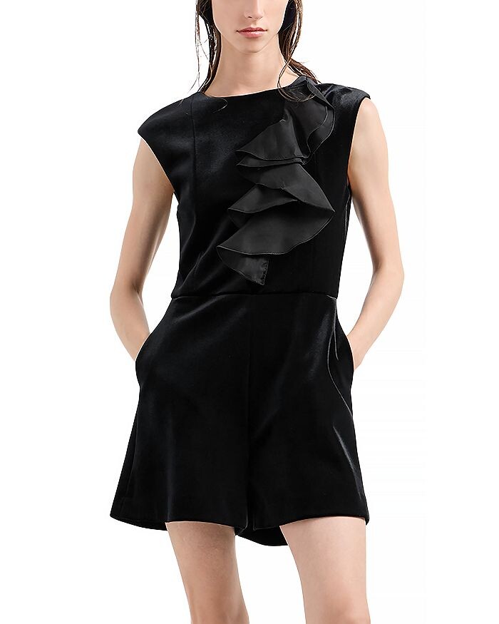 

Комбинезон с оборками Emporio Armani, черный