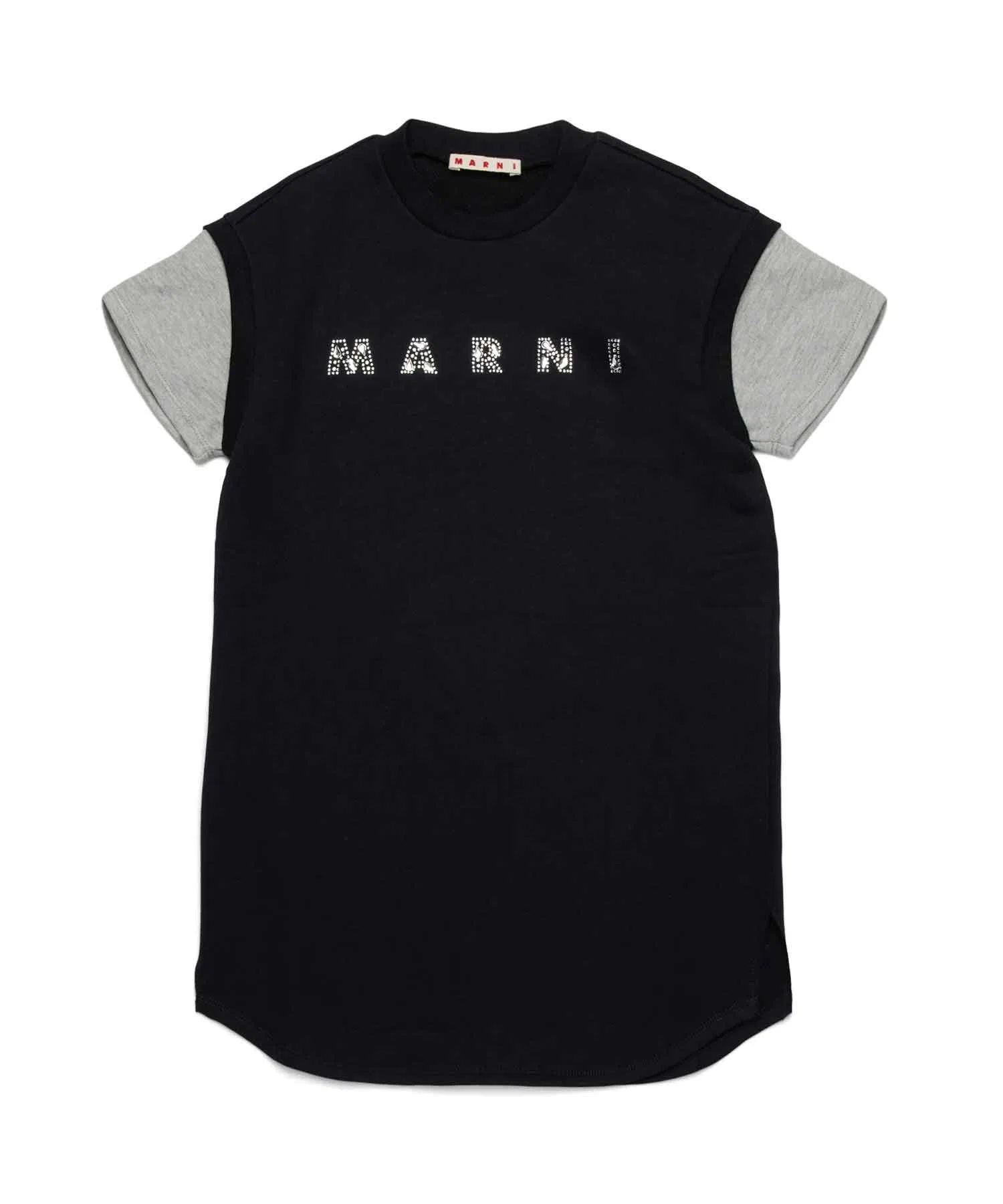 Женское хлопковое платье с логотипом MARNI чёрное