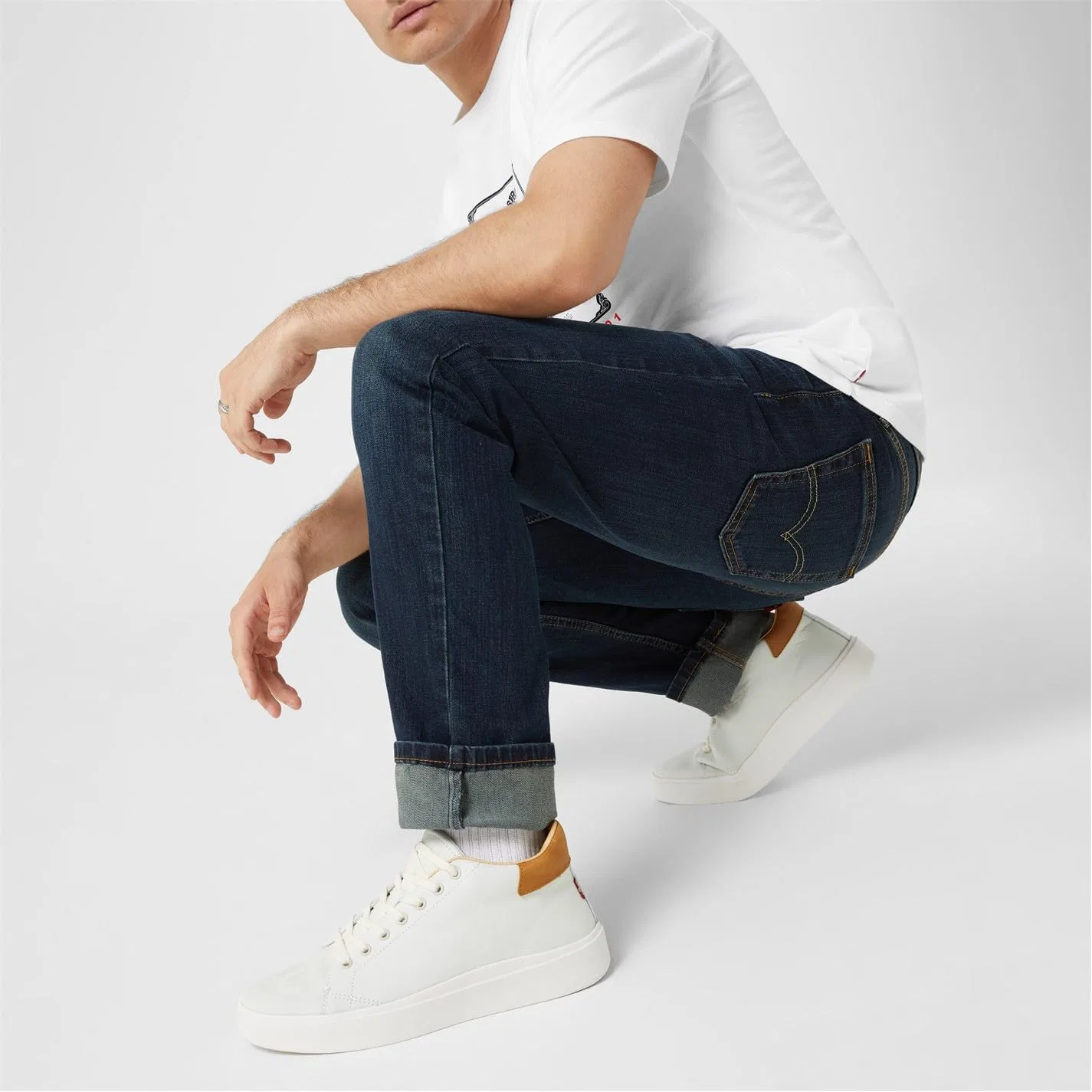 Кроссовки Levi's Herren Gibbs Mid, 2-Off-White — фото 3