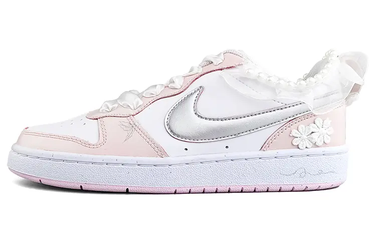 

Кеды, скейтборд обувь женская низкая белый/розовый Nike