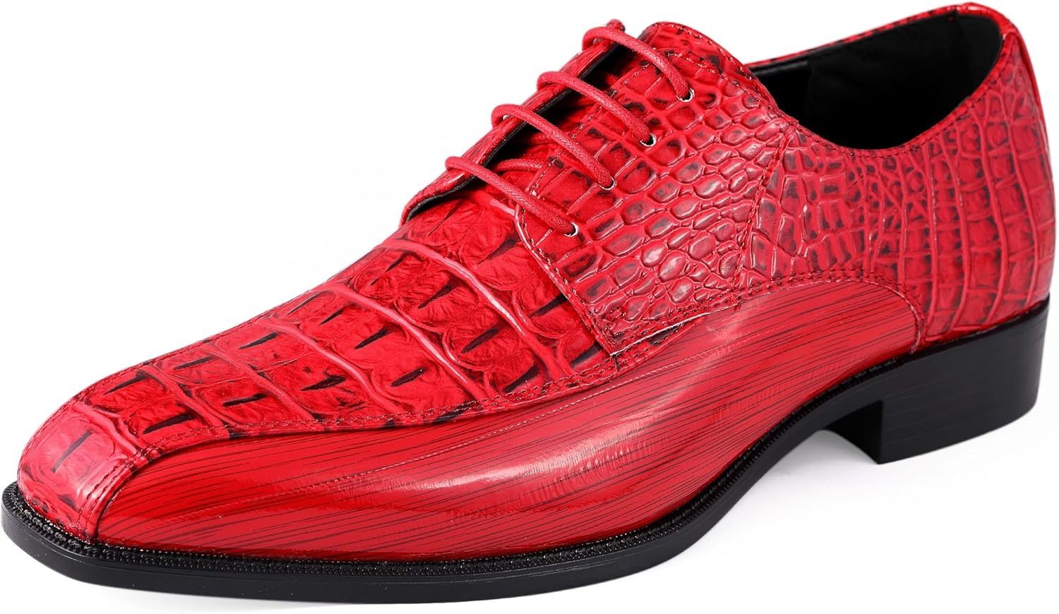 

Мужские классические туфли Amali Harvey Fashion с крокодиловой кожей, красный