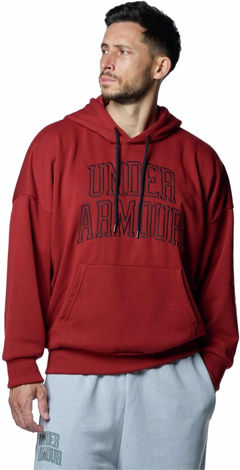

Мужская тренировочная толстовка Under Armour UA Icon Heavyweight Terry Oversized, черный/оранжевый
