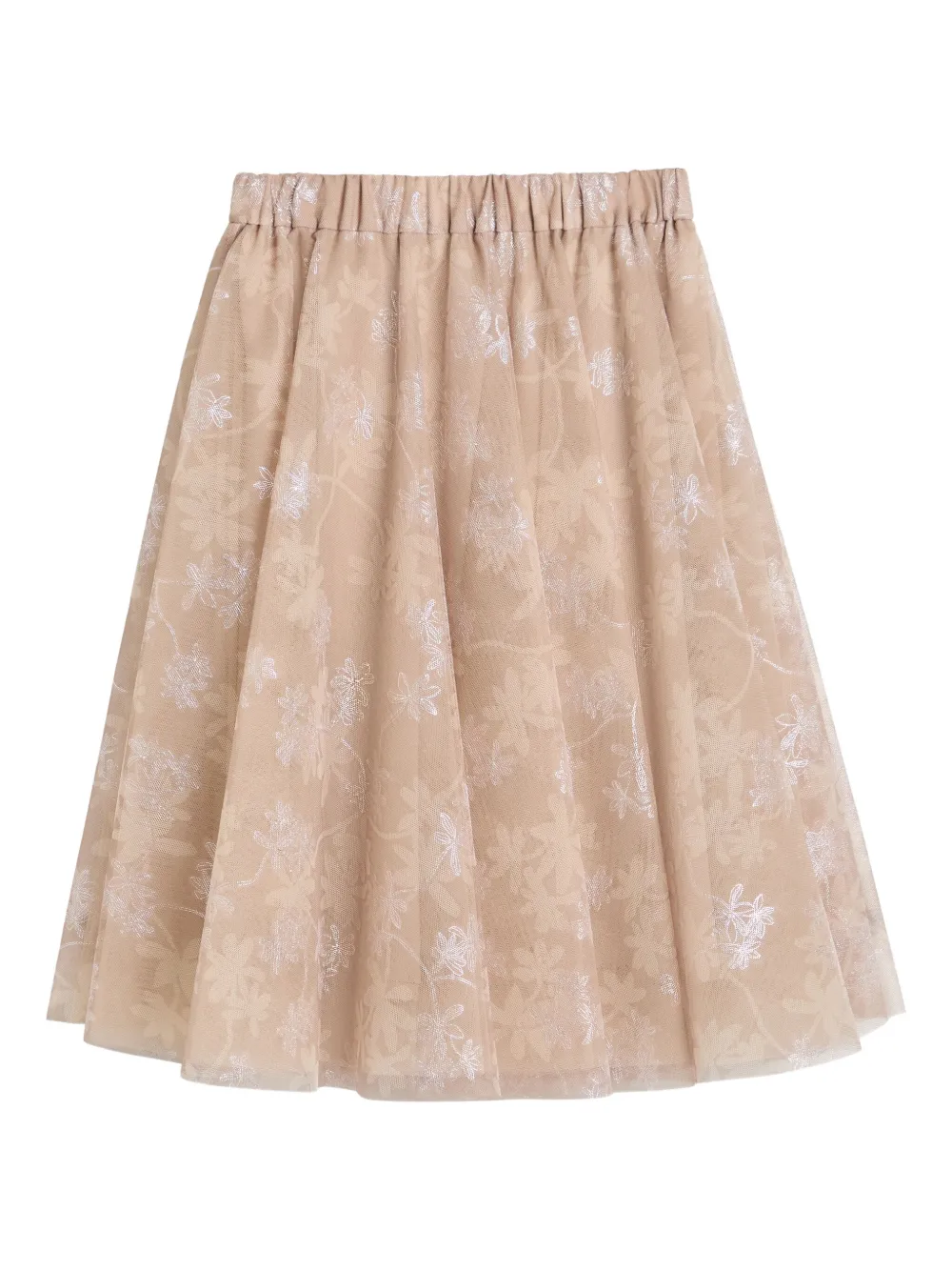 

Пышная юбка с цветочным принтом Brunello Cucinelli Kids, нейтральный