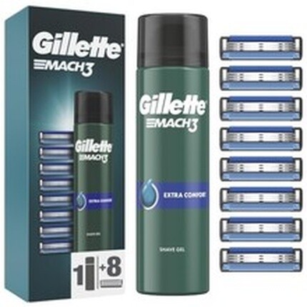 

Сменные лезвия Mach3 8 шт. с гелем Extra Comfort 200 мл Gillette