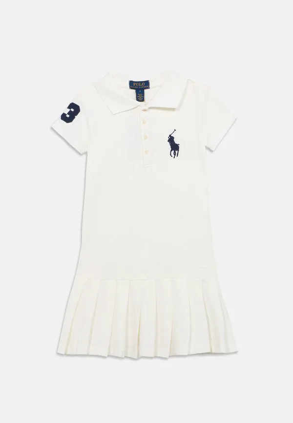 Платье-Поло big pony из эластичной сетки, 26-летнее платье Polo Ralph Lauren, White