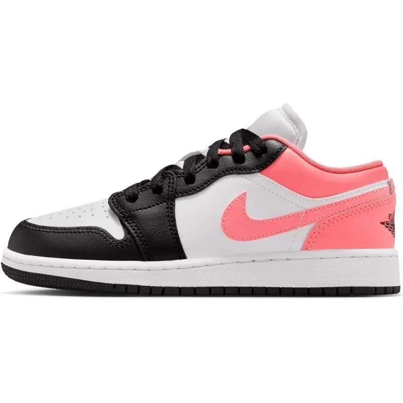 

Jordan Детские баскетбольные кроссовки Air 1 Low top, белые с розовым верхом, для подростков