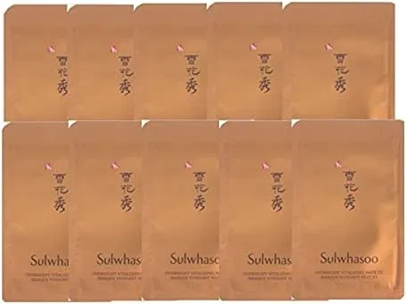 Набор SULWHASOO — Ночная маска для лица Solphus Yukihana Hide Overnight Vitalizing Mask EX 50 мл + 5 мл x 10 шт, пробный набор