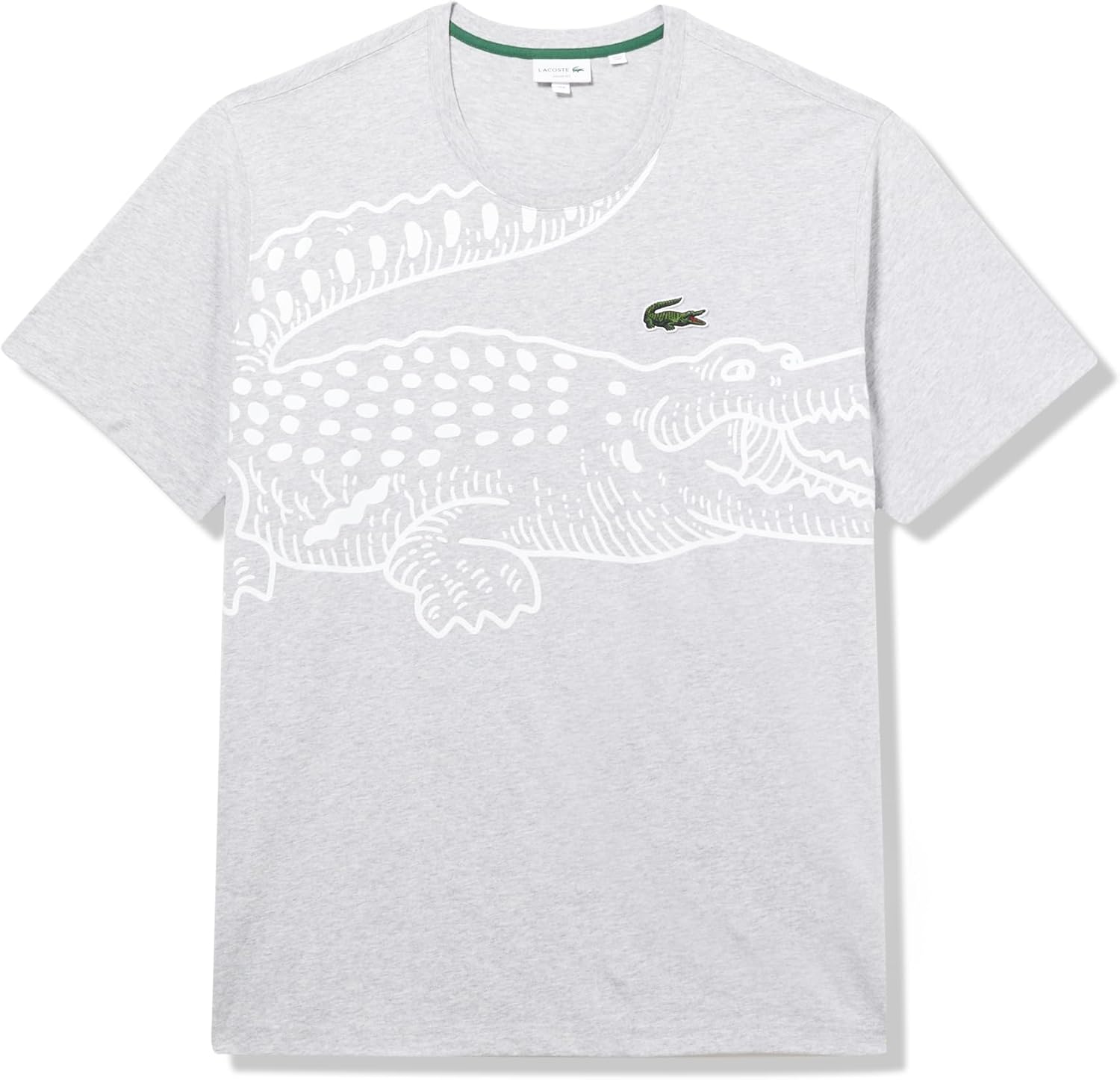 

Мужская футболка Lacoste с круглым вырезом, коротким рукавом, свободным кроем и графическим принтом, Silver Chine, Серебристый, Мужская футболка Lacoste с круглым вырезом, коротким рукавом, свободным кроем и графическим принтом, Silver Chine