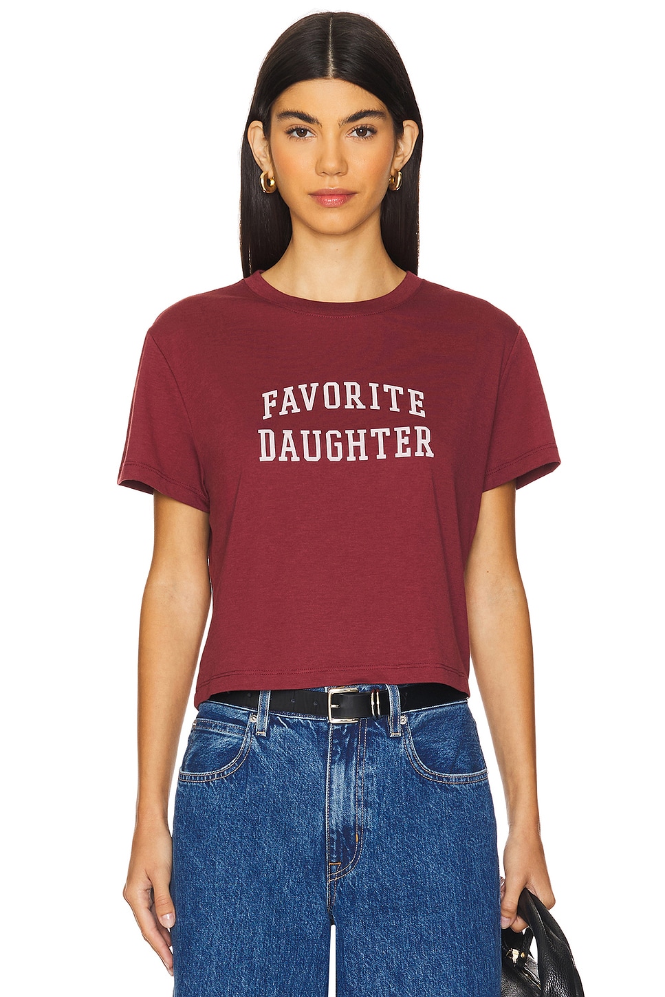 

Укороченная студенческая футболка Favorite Daughter, цвет sangria nights