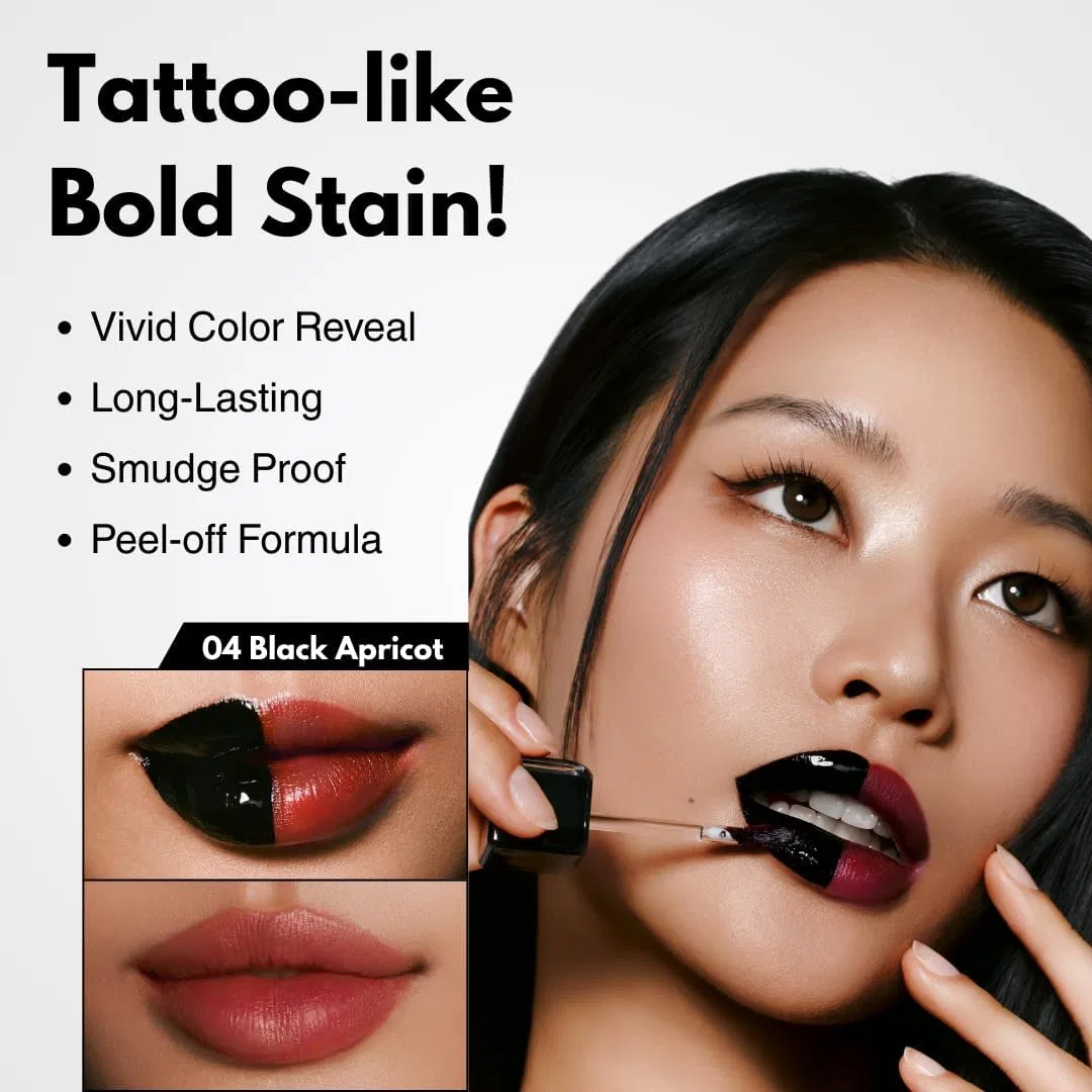 Матовая помада-тинт MILKTOUCH Black Peel Off Lip Tattoo, 4.5 г, #04 Black Apricot — фото 2