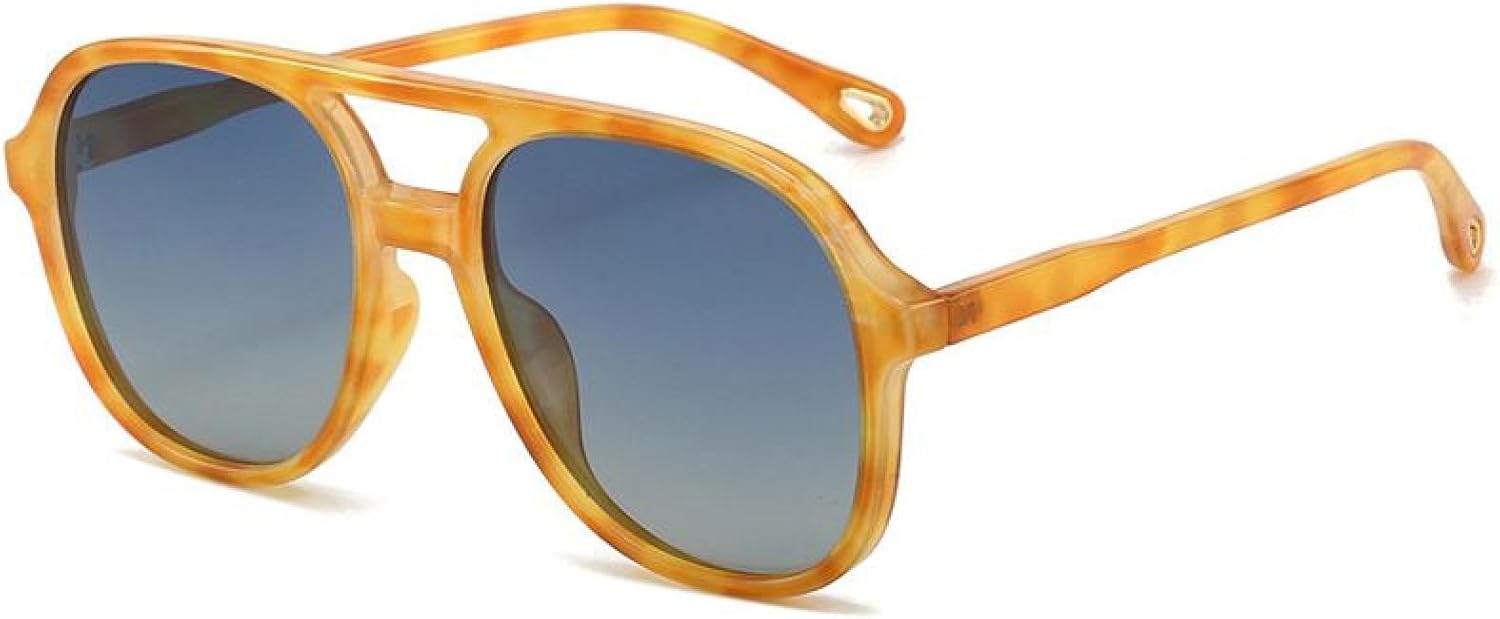 

Солнцезащитные очки унисекс с двойной перемычкой, защита от УФ-излучения UV400, винтажные, для женщин и мужчин, с защитой от бликов, для вождения TKKTLLT, Flowers Blue