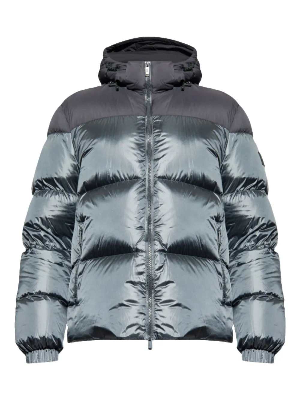 

Пуховик на молнии с логотипом Add, серый