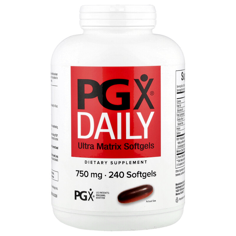 

Natural Factors, PGX Daily, мягкие желатиновые капсулы с матрицей сверхвысокого качества, 750 мг, 240 мягких желатиновых капсул