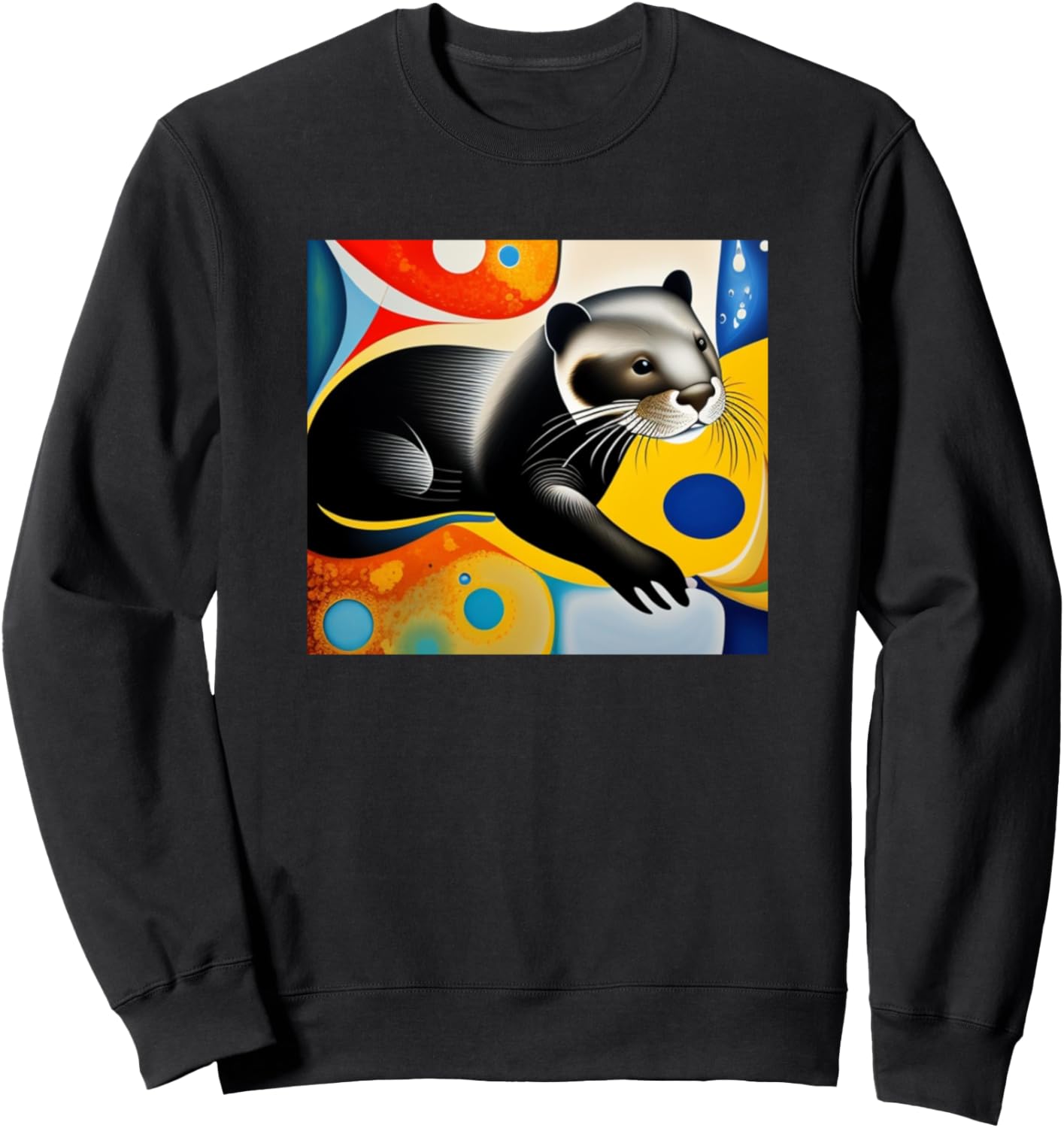 

Яркая толстовка с изображением выдры для любителей выдр Otter - Marten Gift Women Girls Men Boys Kids Gift, черный