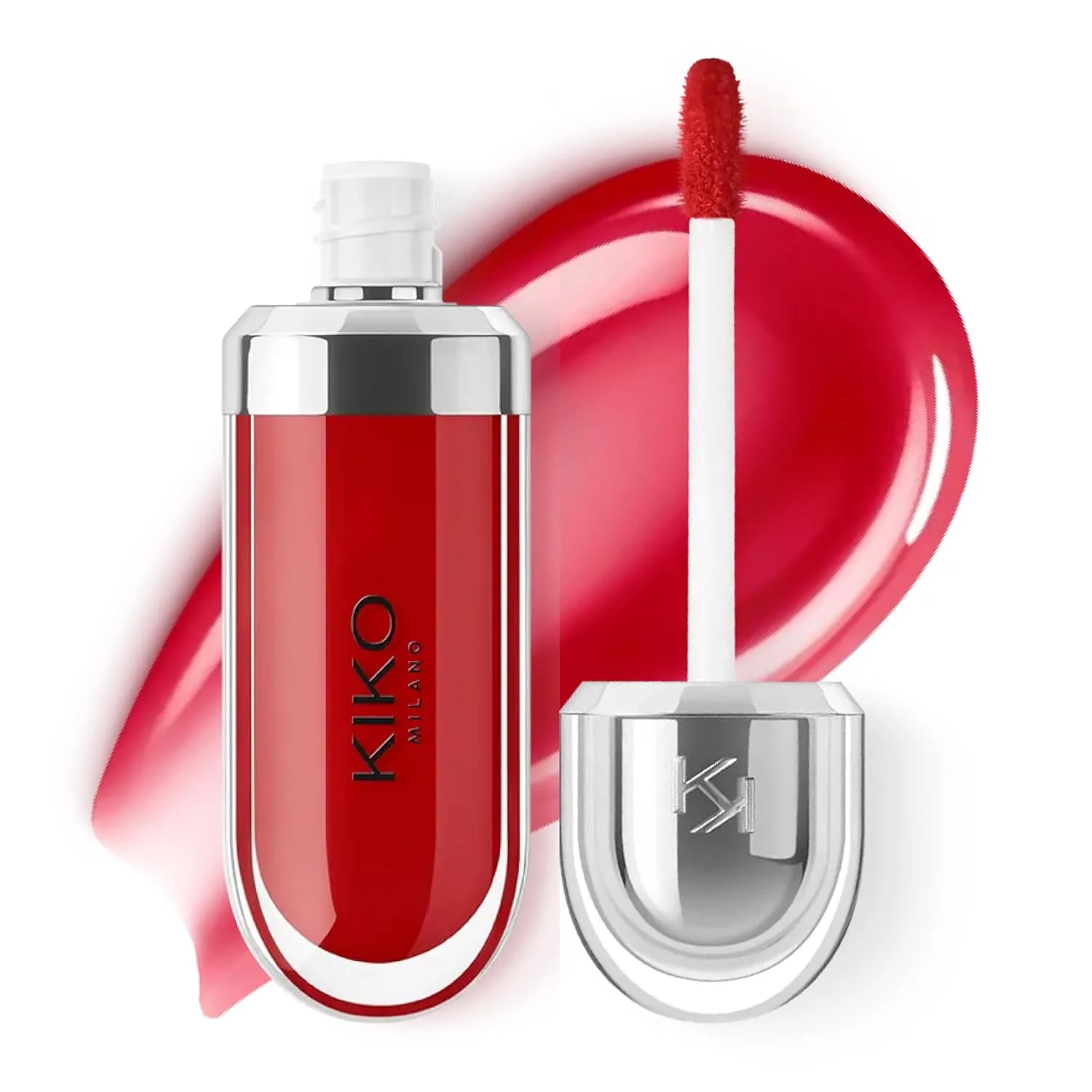 Блеск для губ KIKO Milano 3D Hydra - сияющий, увлажняющий, придающий объем, нелипкий, питательный., 15 Cherry Red