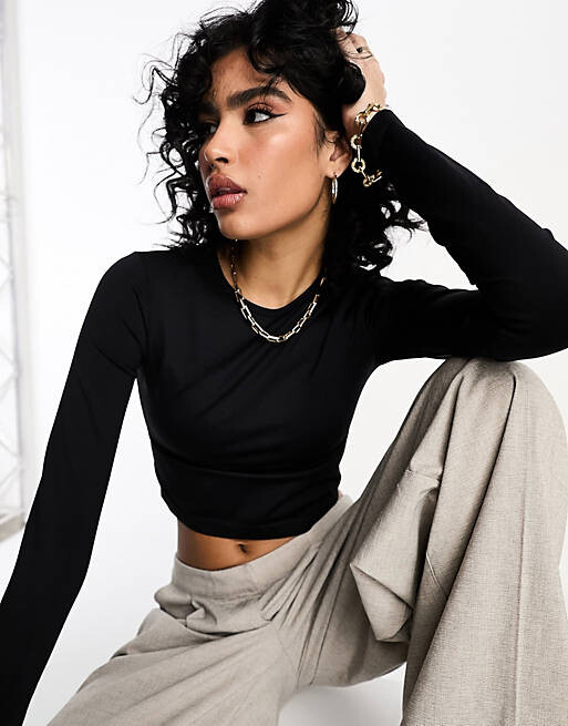 

Черная бесшовная детская футболка с длинными рукавами ASOS DESIGN, Черный, Черная бесшовная детская футболка с длинными рукавами ASOS DESIGN