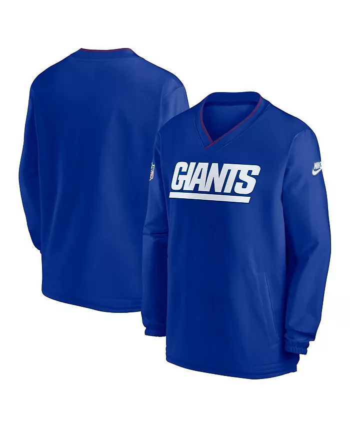 

Мужская толстовка с длинным рукавом и V-образным вырезом Royal New York Giants 2024 Sideline Throwback Logo Nike