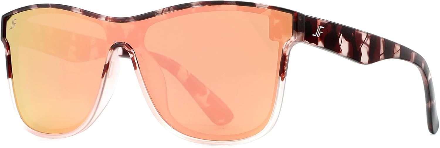 

Мужские поляризованные солнцезащитные очки, квадратная резиновая оправа, дужки из углеродного волокна, для рыбалки и вождения, защита от УФ-излучения RFS8205 JFXQDR, D - Pink Tortoise Frame Mirrored Pink Lens