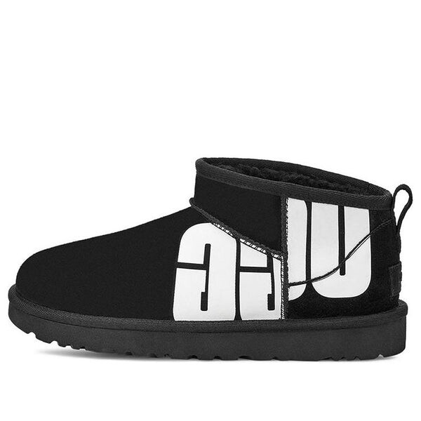 Кроссовки классические ультра мини сломанный логотип Ugg, черный