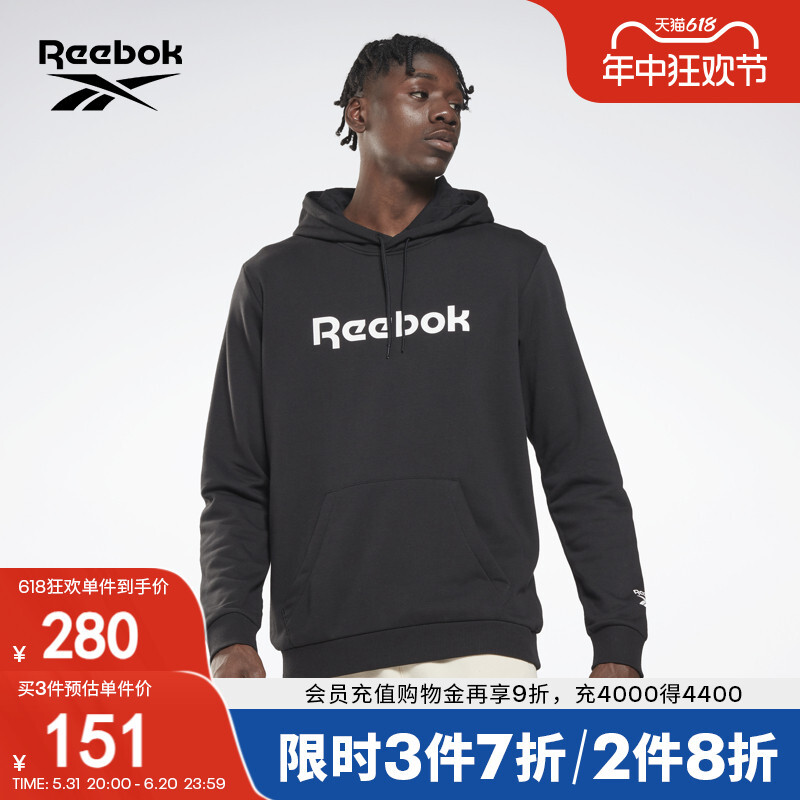 

Толстовка мужская Reebok с логотипом, черный