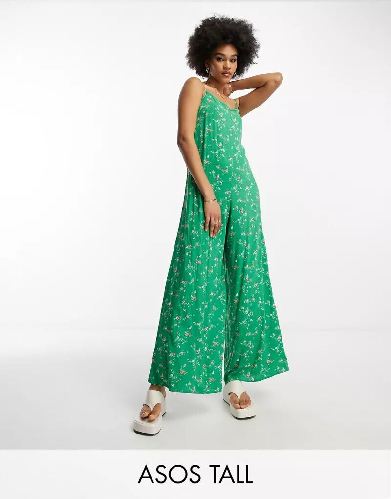 

Зеленый комбинезон-кюлоты с бретелями ASOS DESIGN Tall