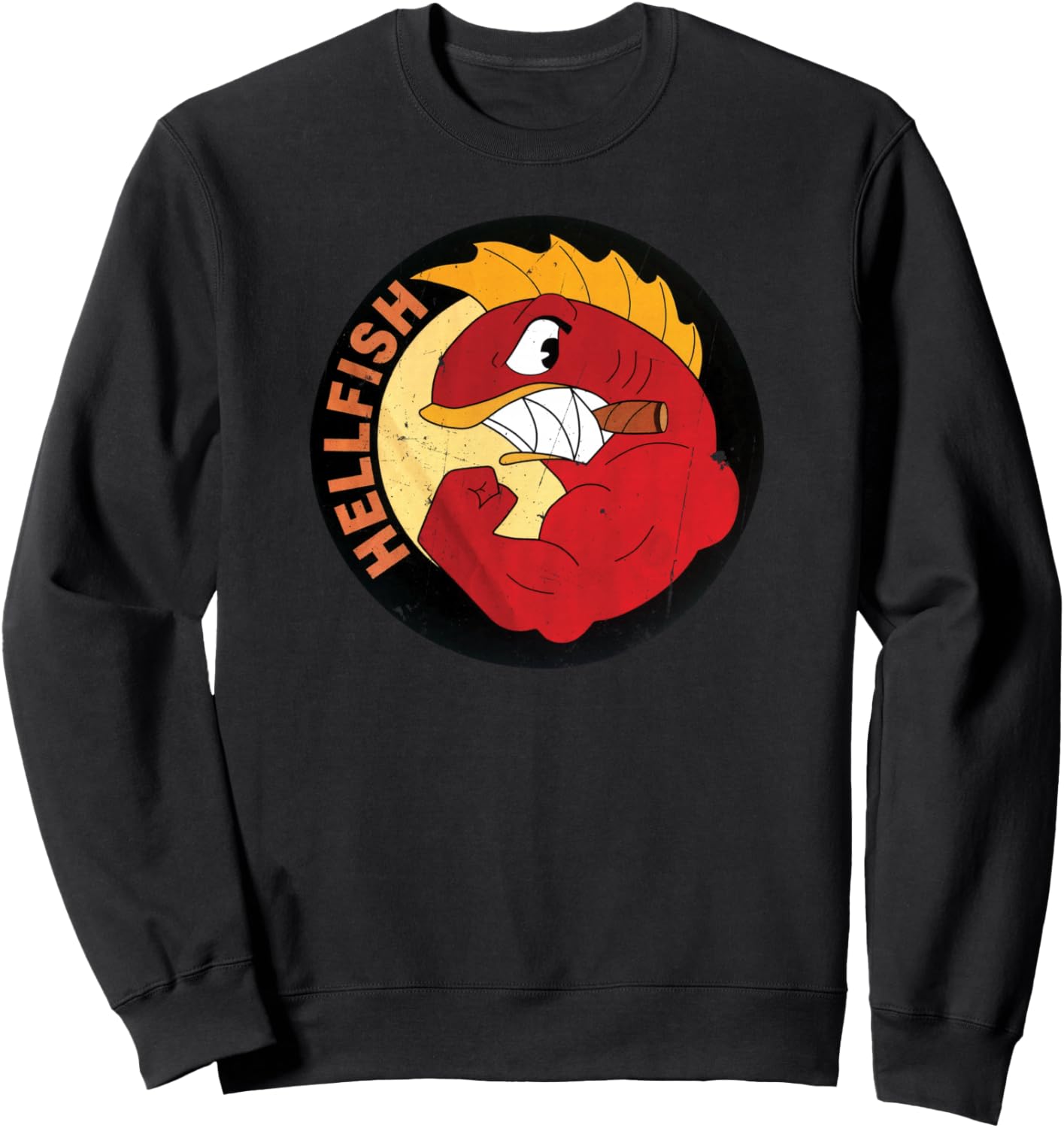 

Толстовка «Летающая адская рыба, разъяренный дедушка Эбби» Flying Hellfish, черный